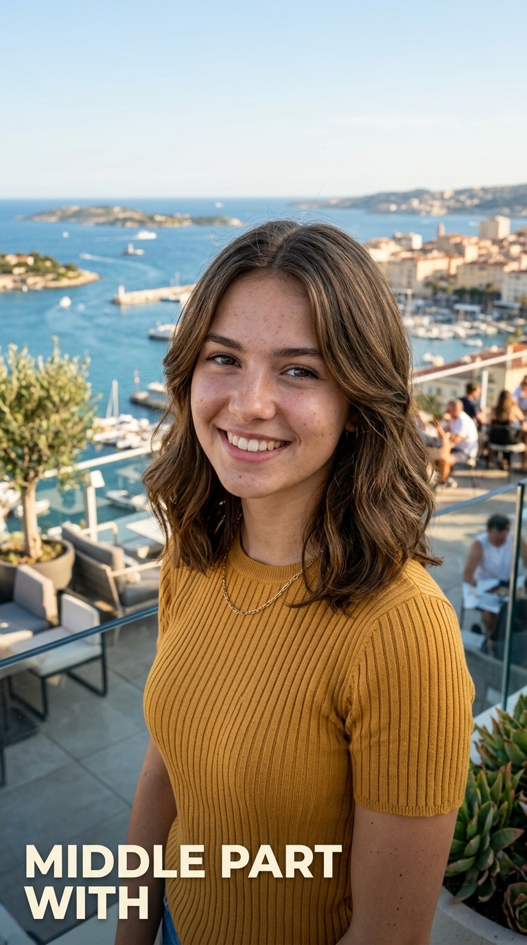 Middle Part with Soft Face-Framing