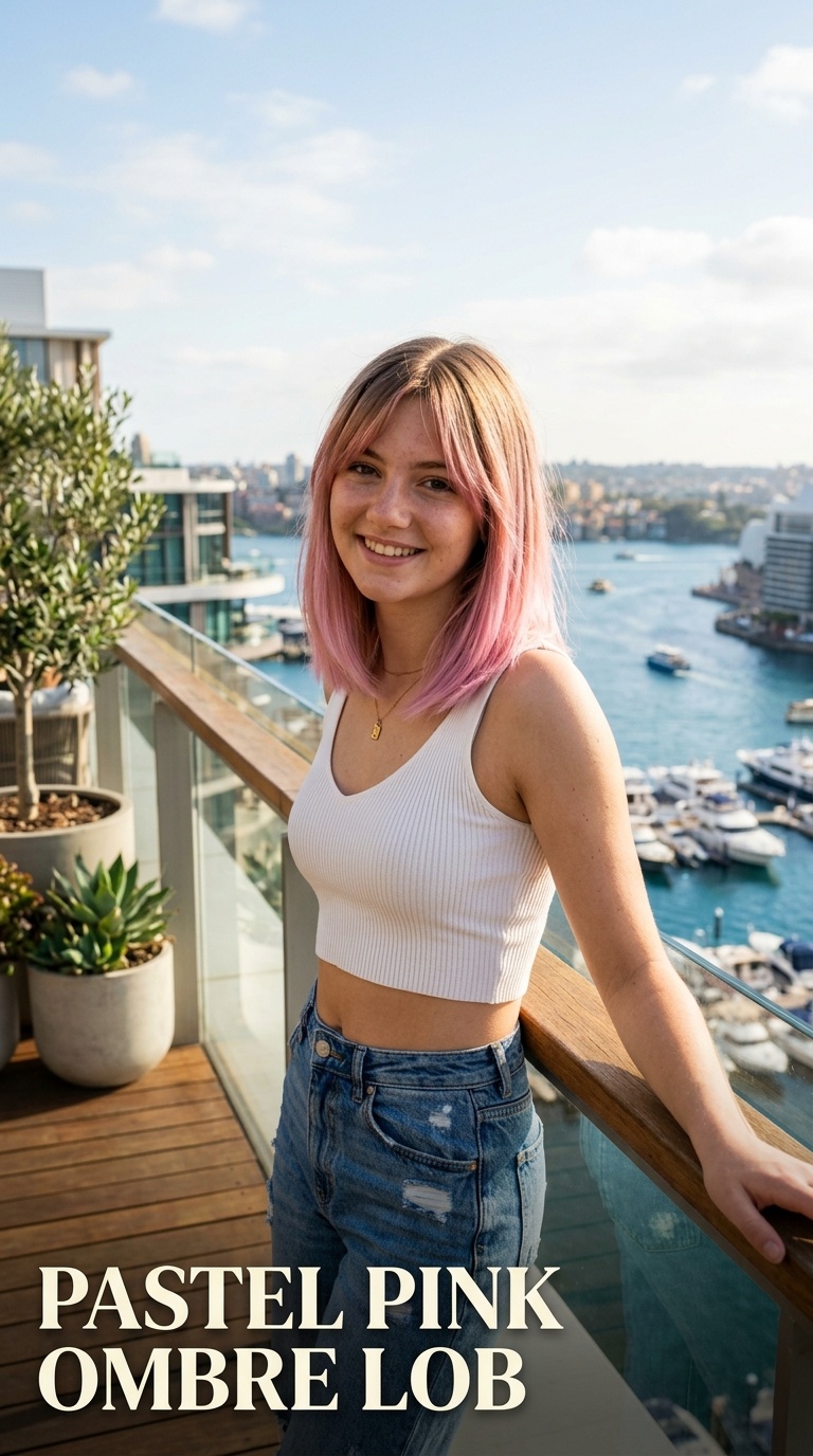 Pastel Pink Ombre Lob