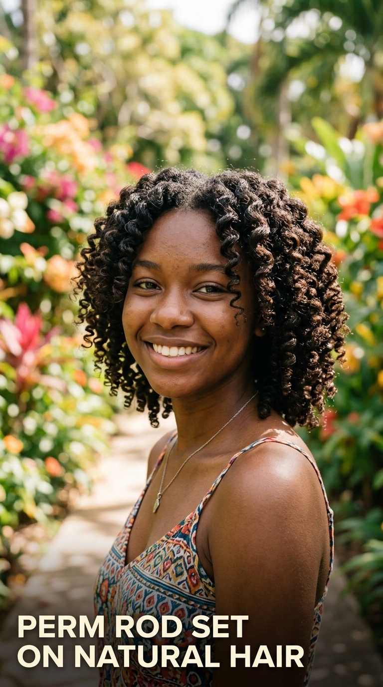 Perm Rod Set on Natural Hair