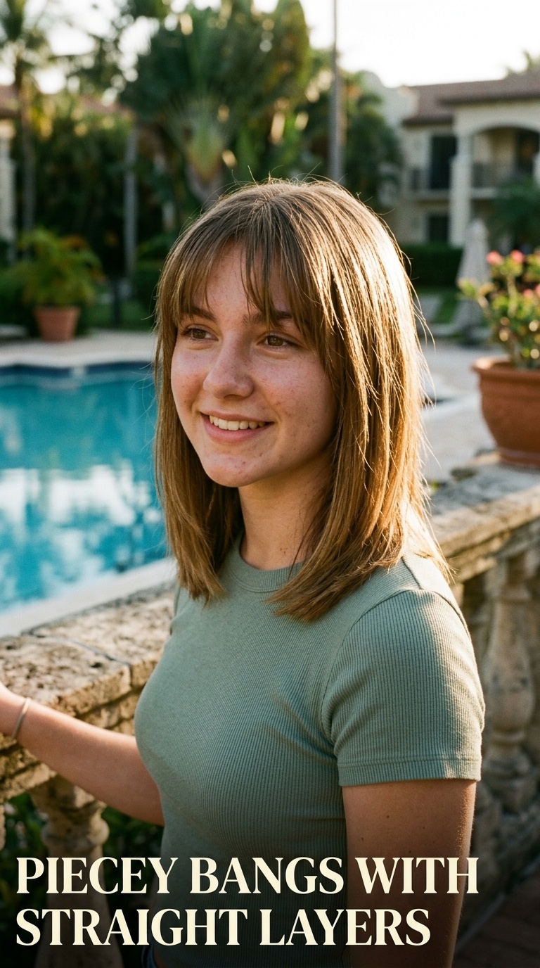 Piecey Bangs with Straight Layers
