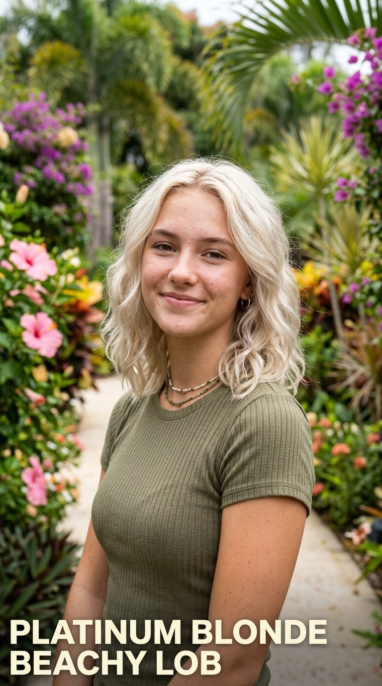 Platinum Blonde Beachy Lob