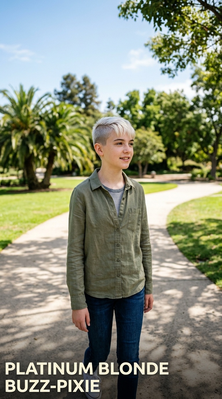 Platinum Blonde Buzz-Pixie
