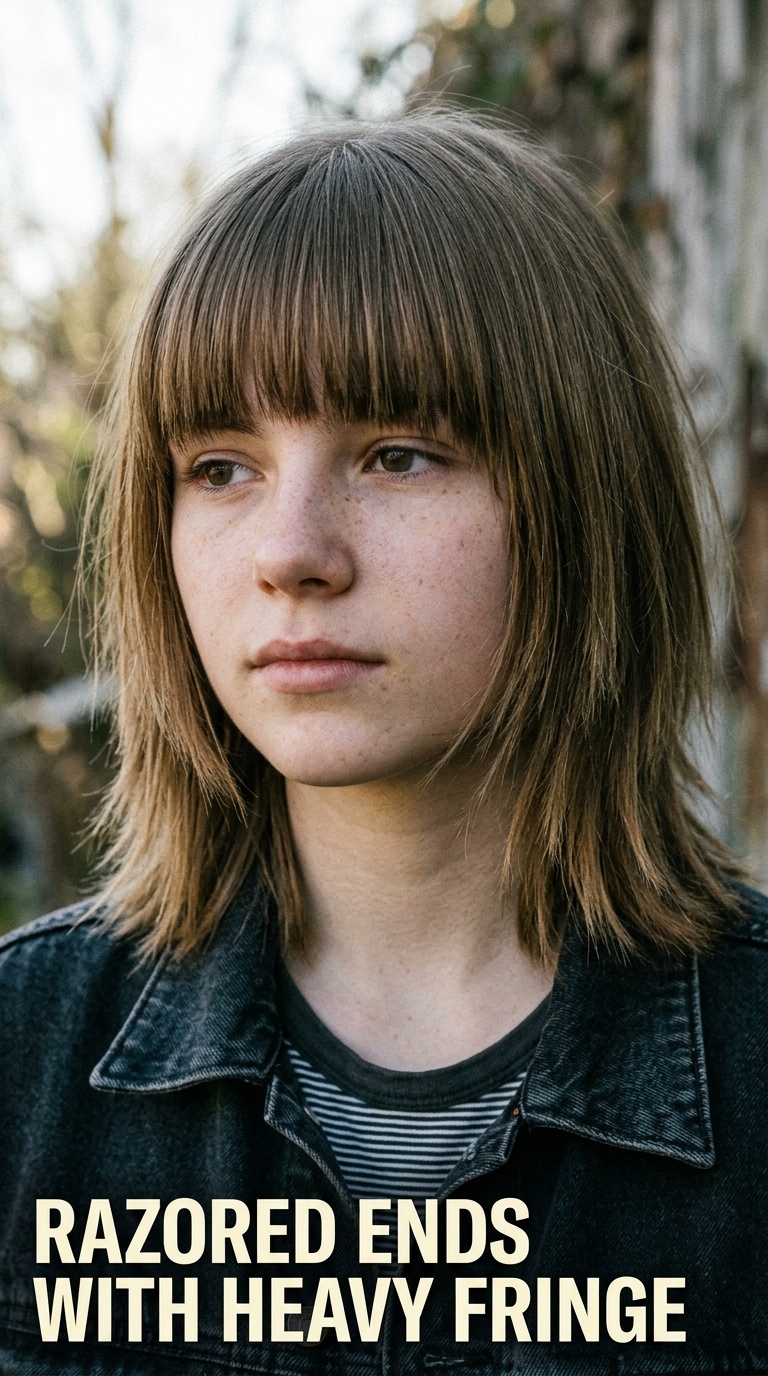 Razored Ends with Heavy Fringe