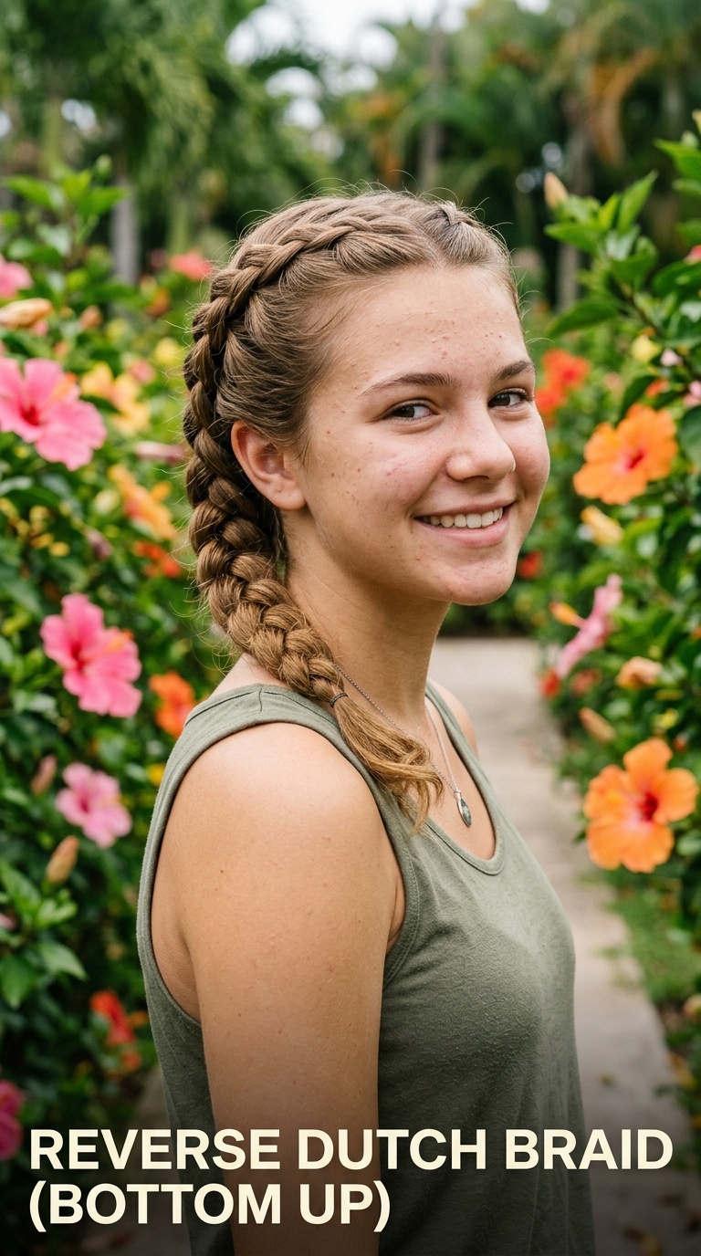 Reverse Dutch Braid (Bottom Up)