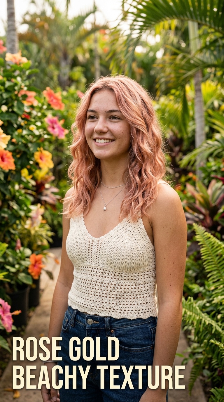 Rose Gold Beachy Texture