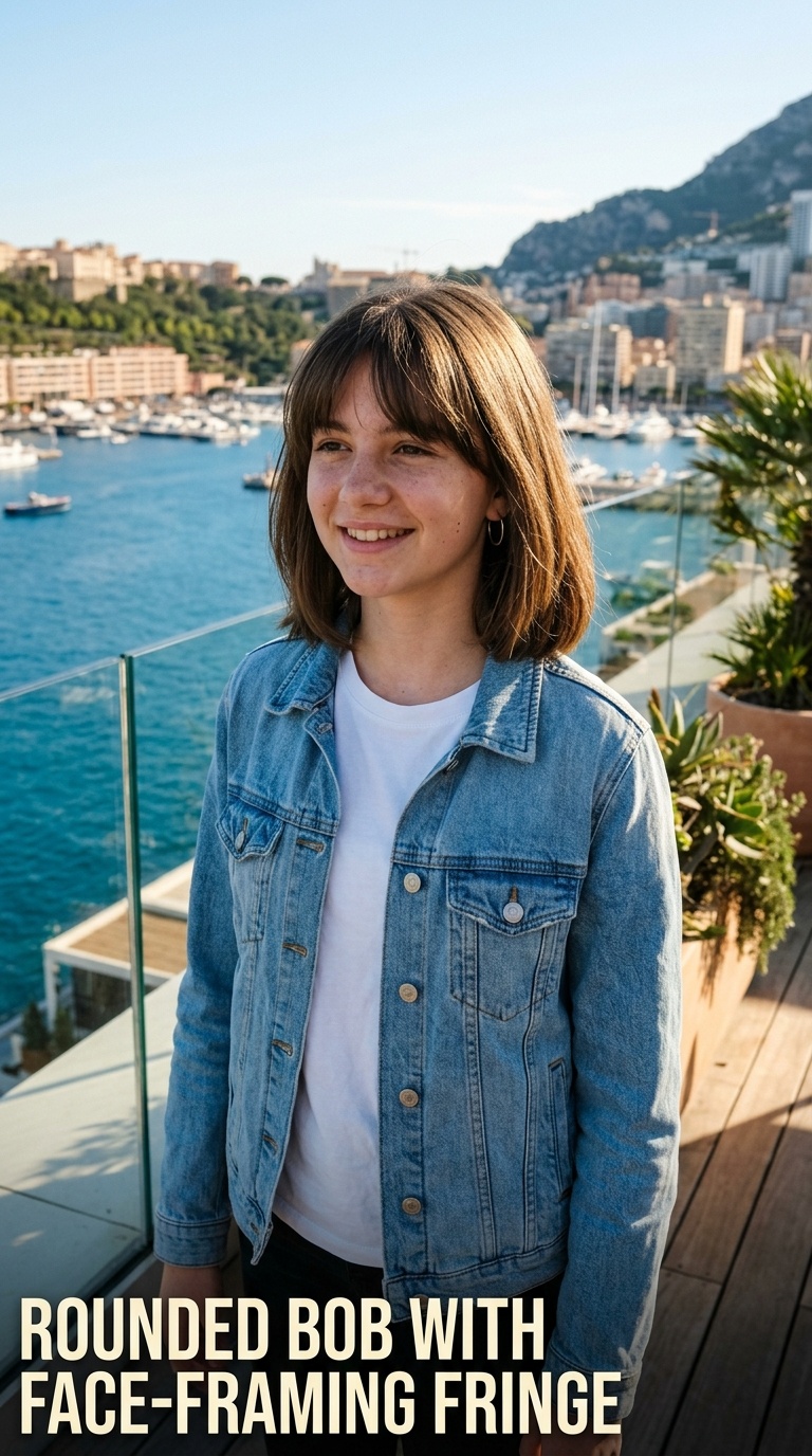 Rounded Bob with Face-Framing Fringe