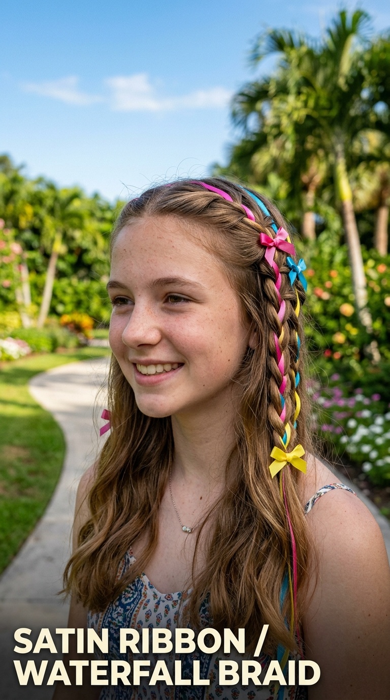 Satin Ribbon Waterfall Braid