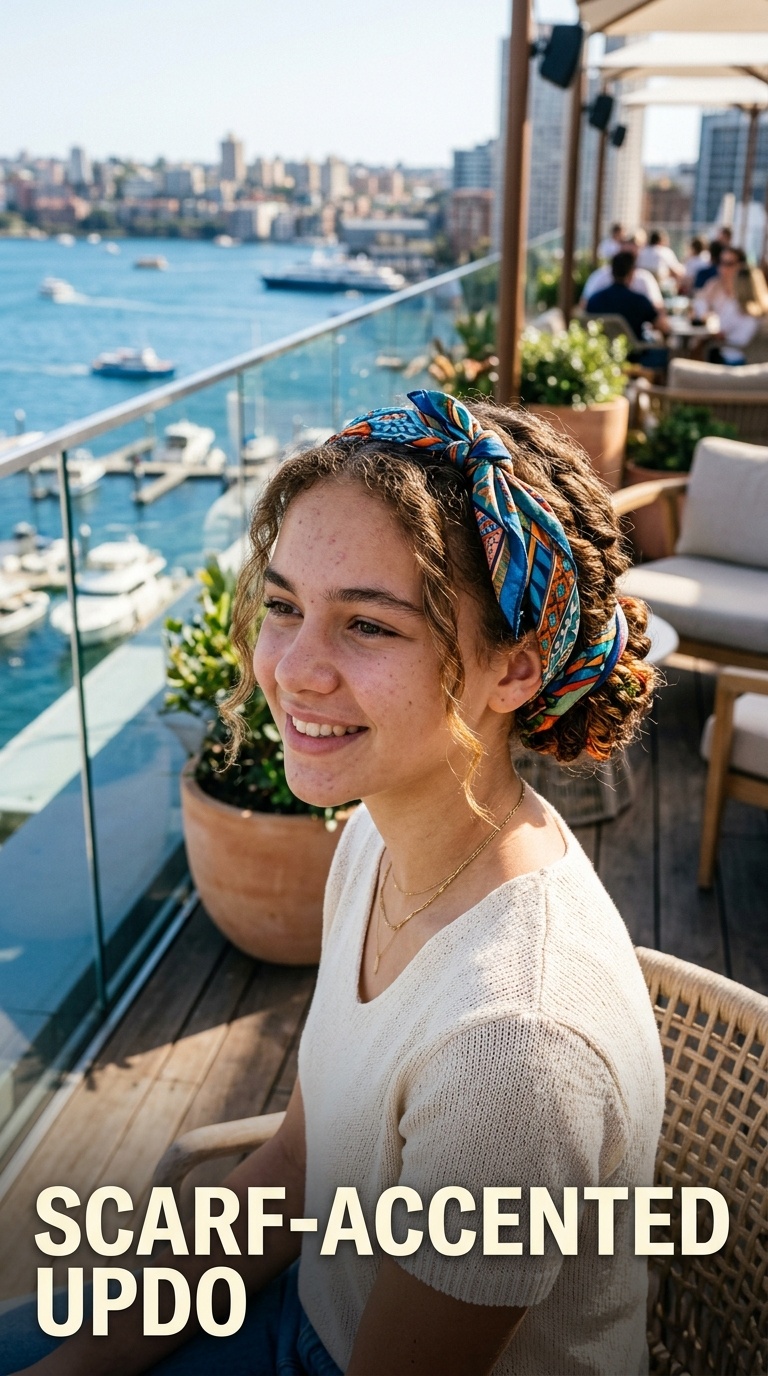 Scarf-Accented Updo