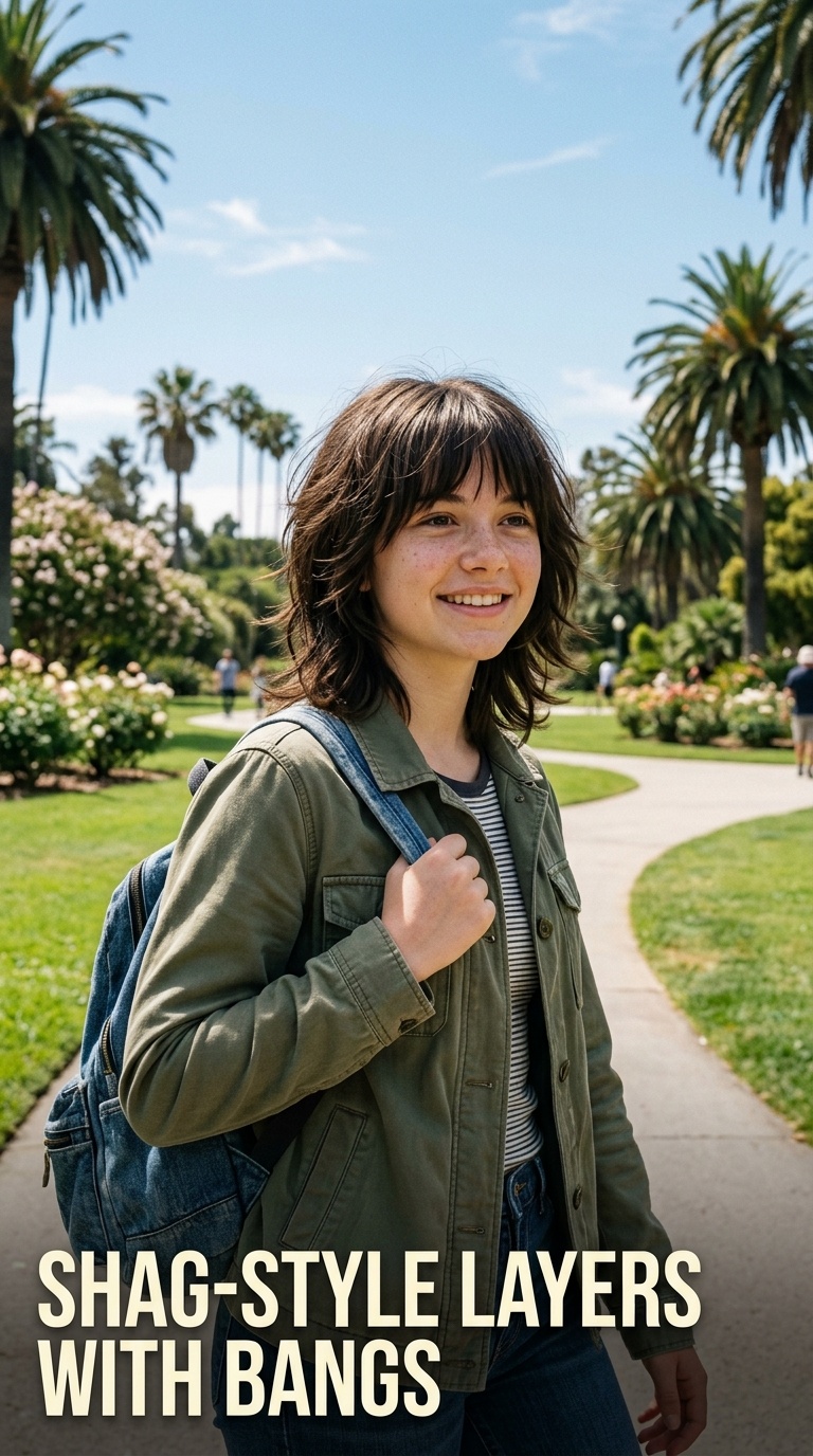 Shag-Style Layers with Bangs