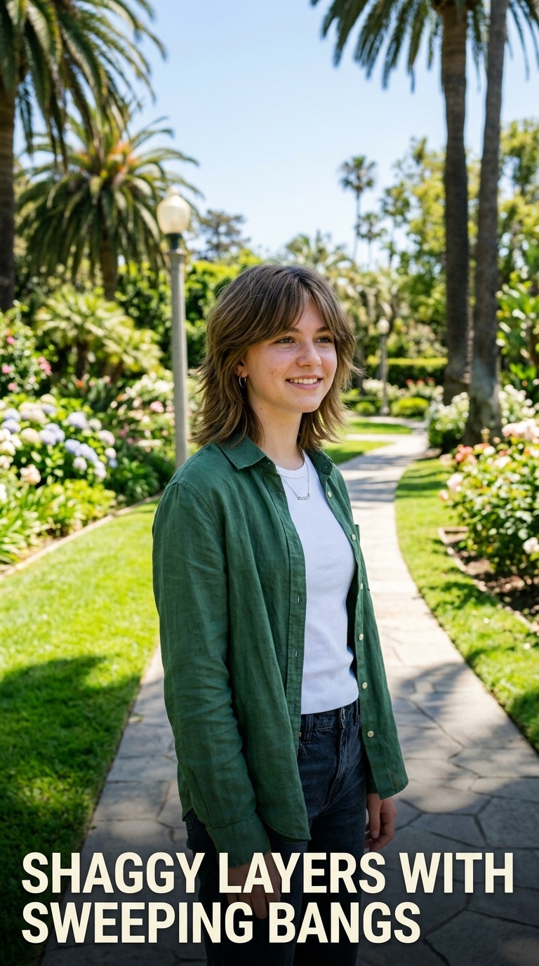 Shaggy Layers with Sweeping Bangs
