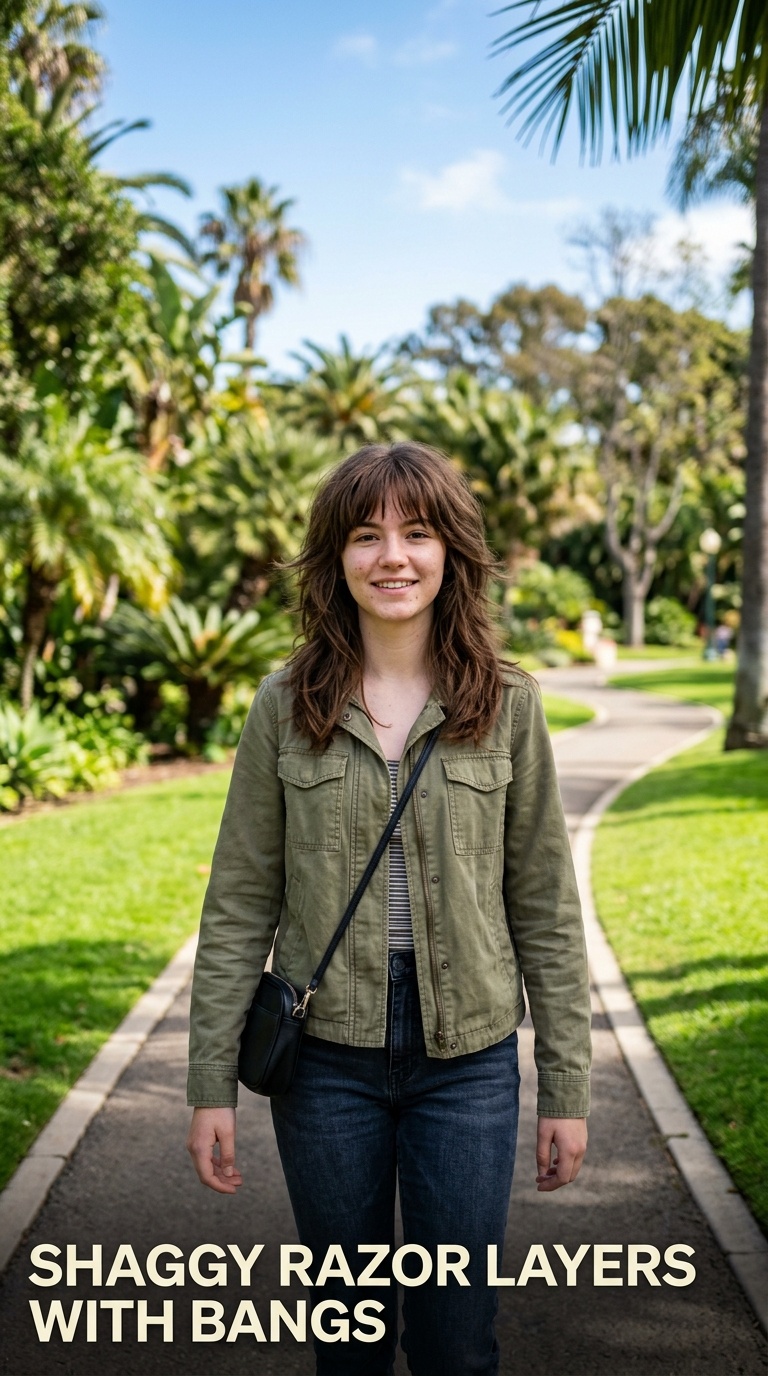Shaggy Razor Layers with Bangs