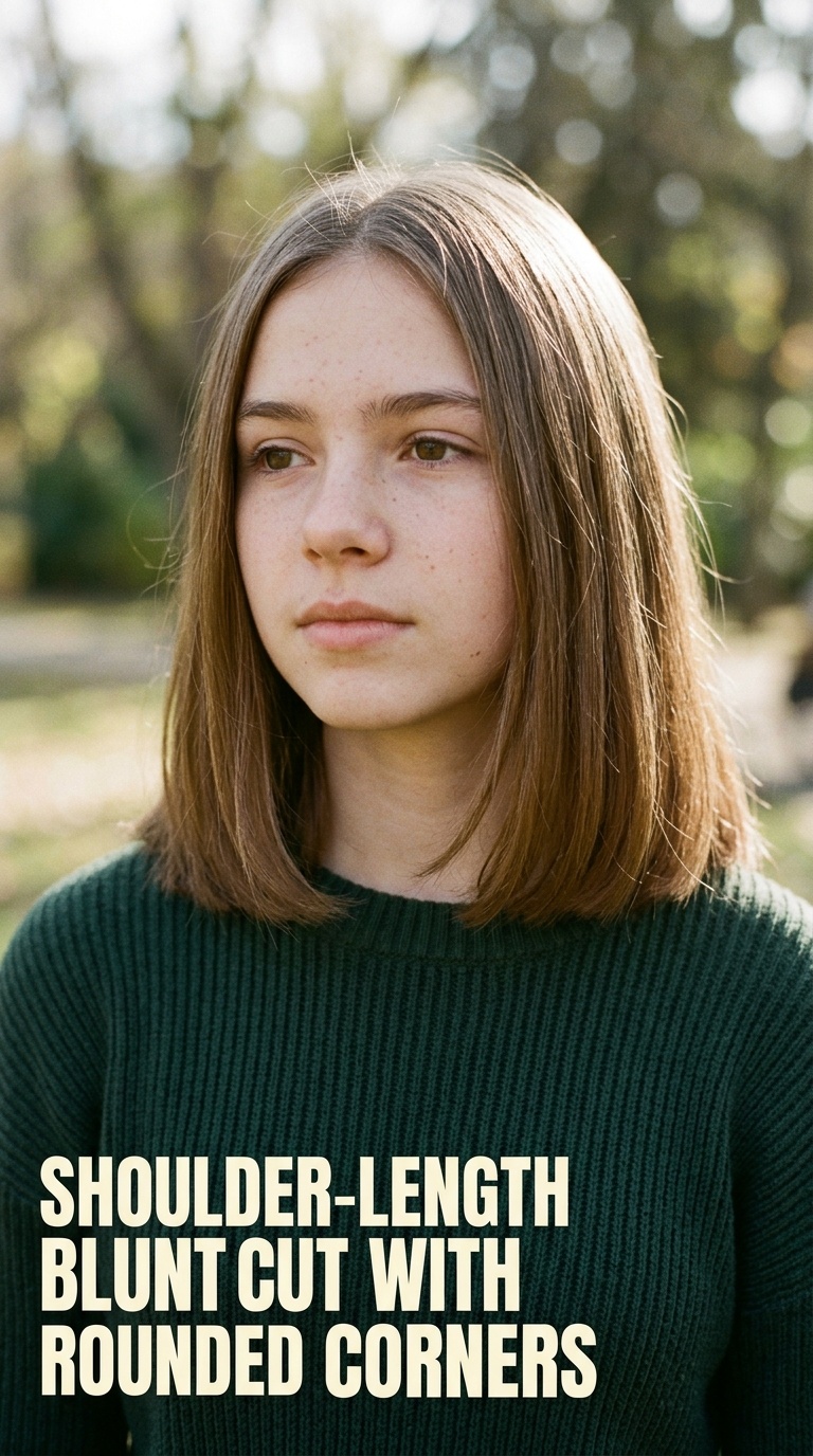 Shoulder-Length Blunt Cut with Rounded Corners