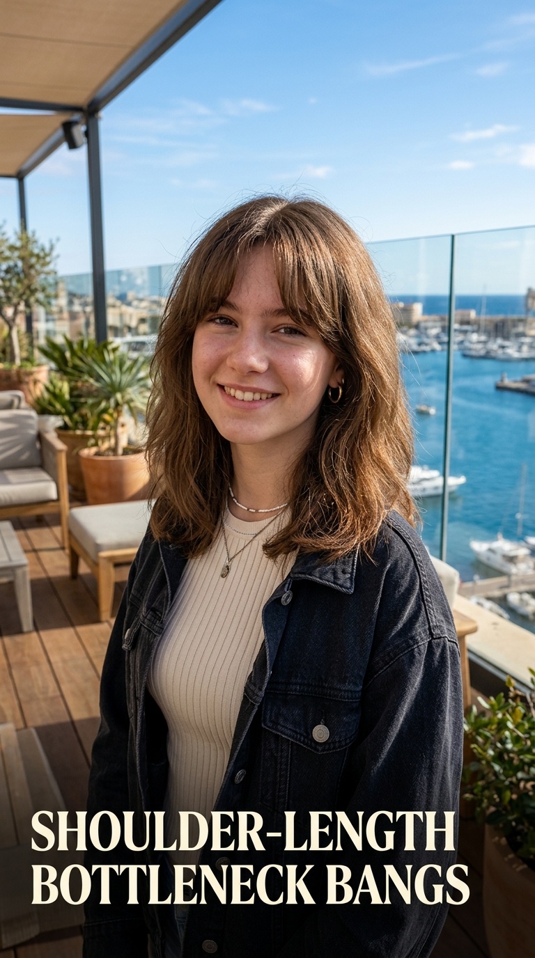 Shoulder-Length Bottleneck Bangs