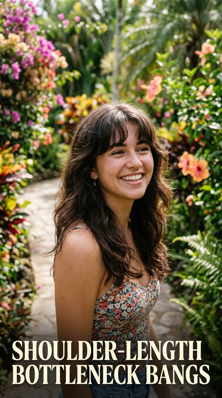 Shoulder-Length Bottleneck Bangs
