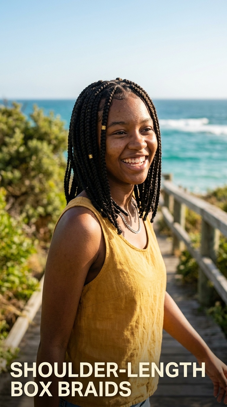 Shoulder-Length Box Braids
