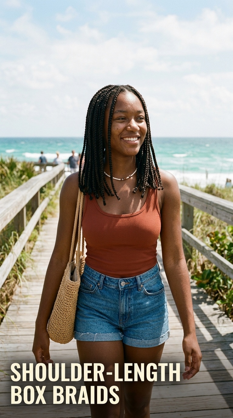 Shoulder-Length Box Braids