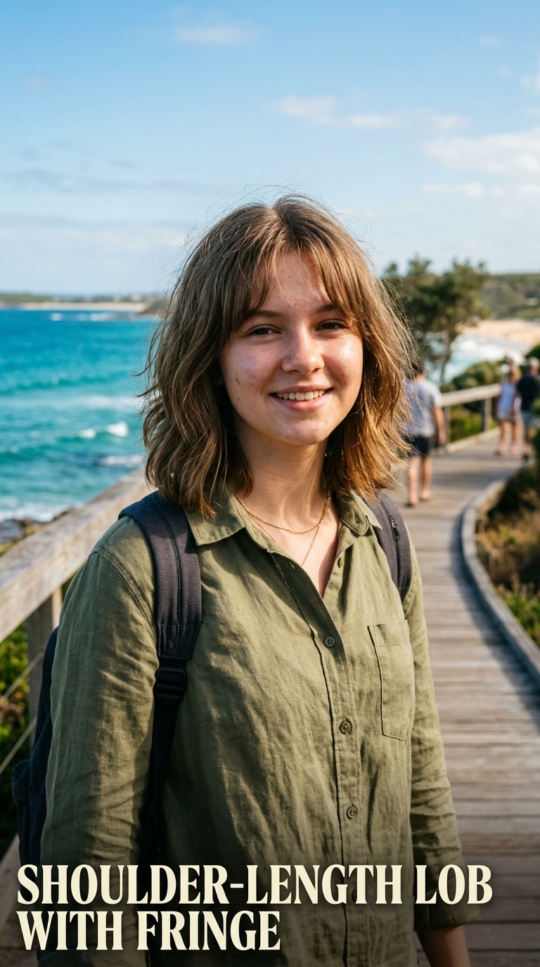 Shoulder-Length Lob with Fringe