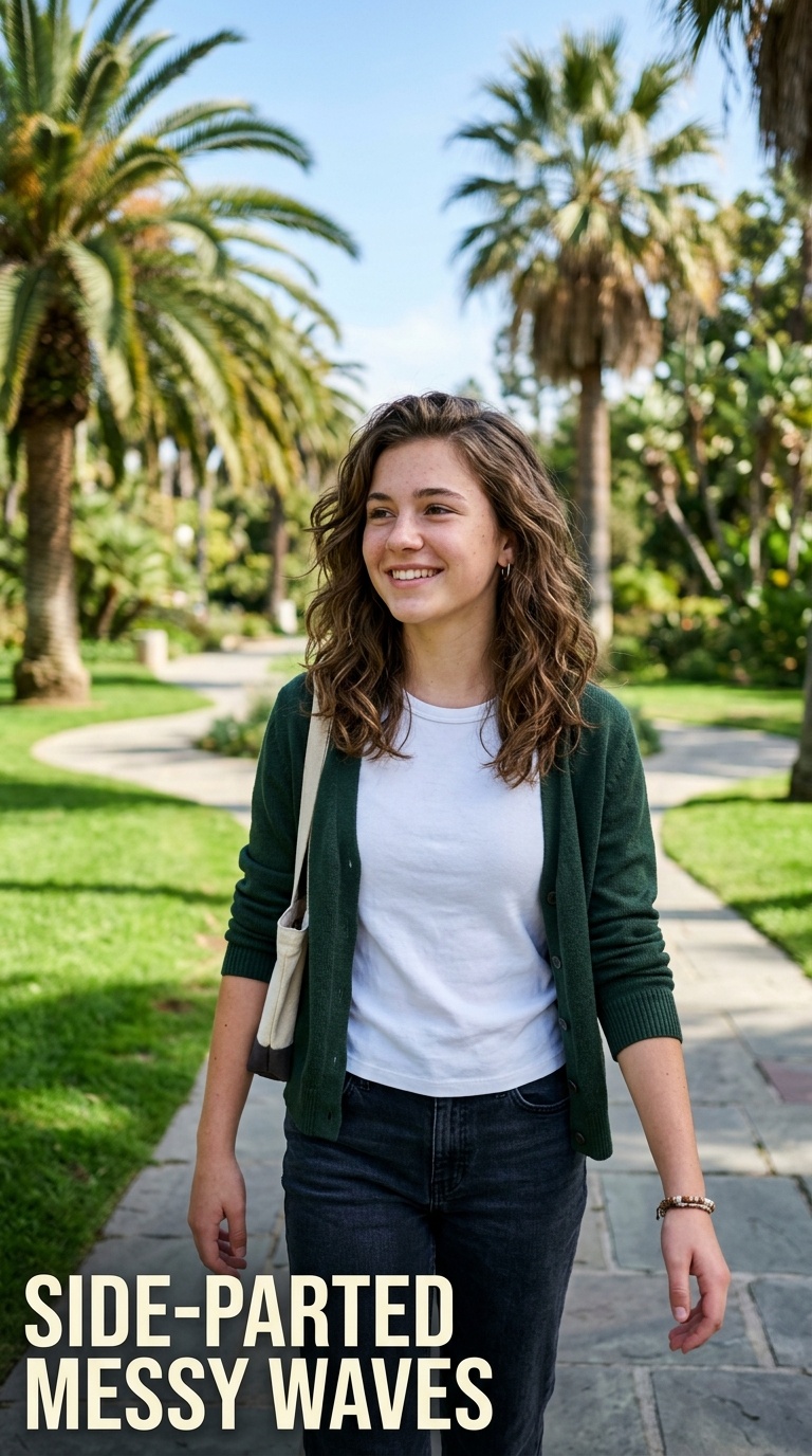 Side-Parted Messy Waves