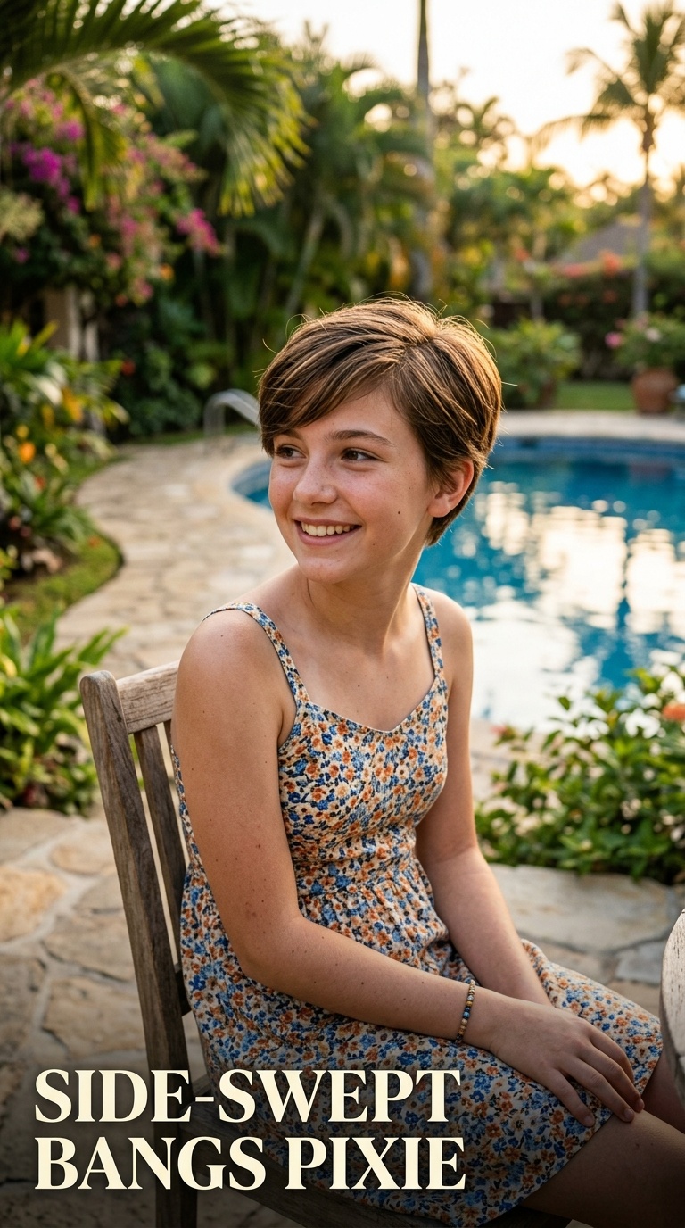 Side-Swept Bangs Pixie
