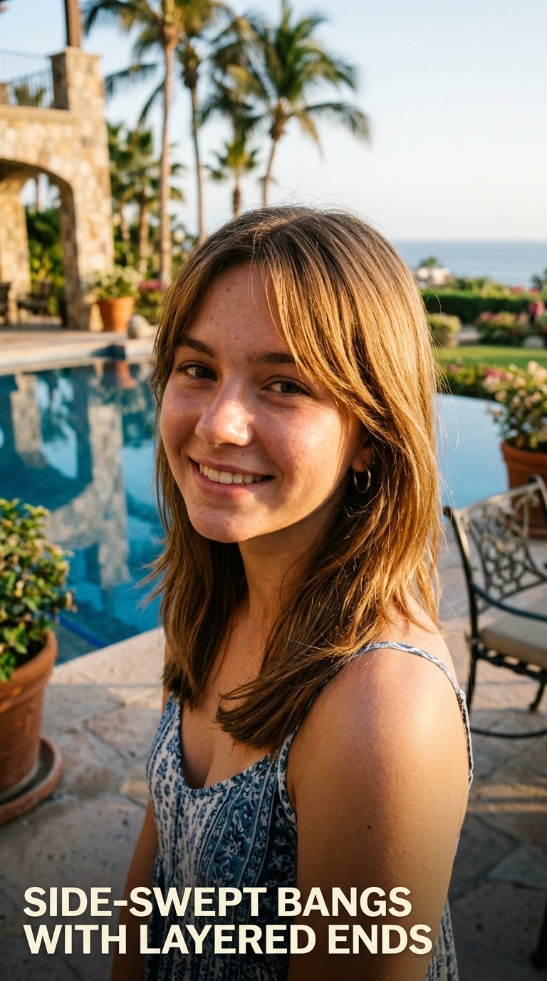 Side-Swept Bangs with Layered Ends