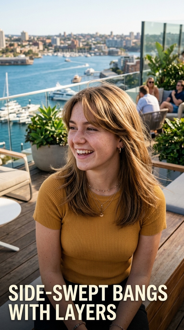 Side-Swept Bangs with Layers