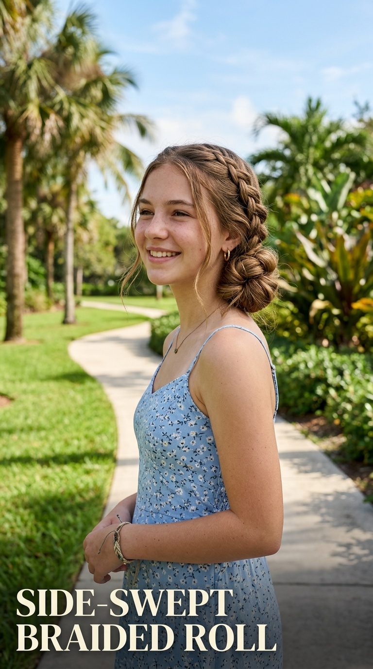 Side-Swept Braided Roll