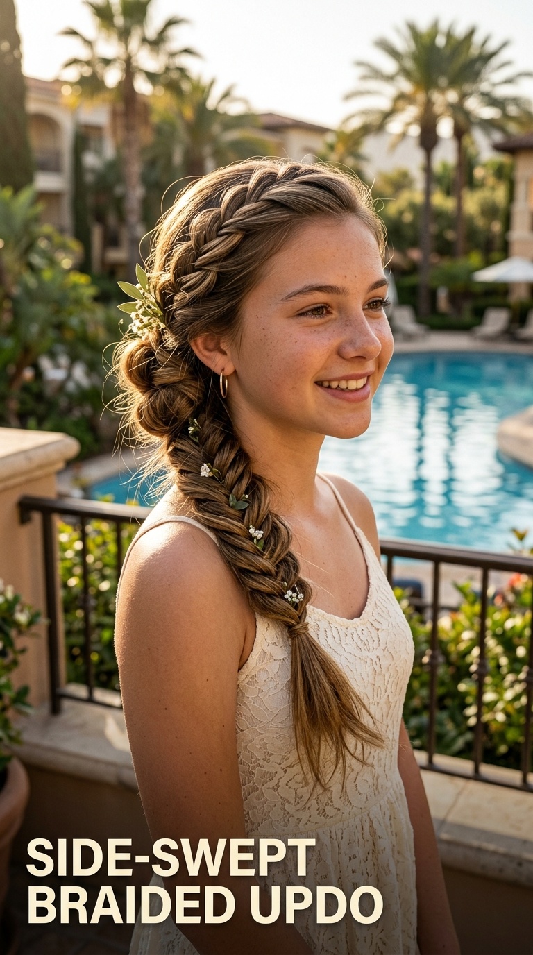 Side-Swept Braided Updo