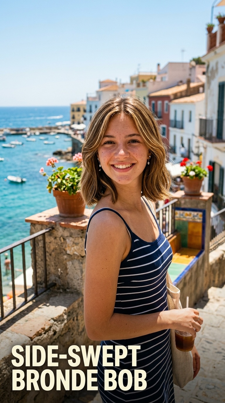 Side-Swept Bronde Bob