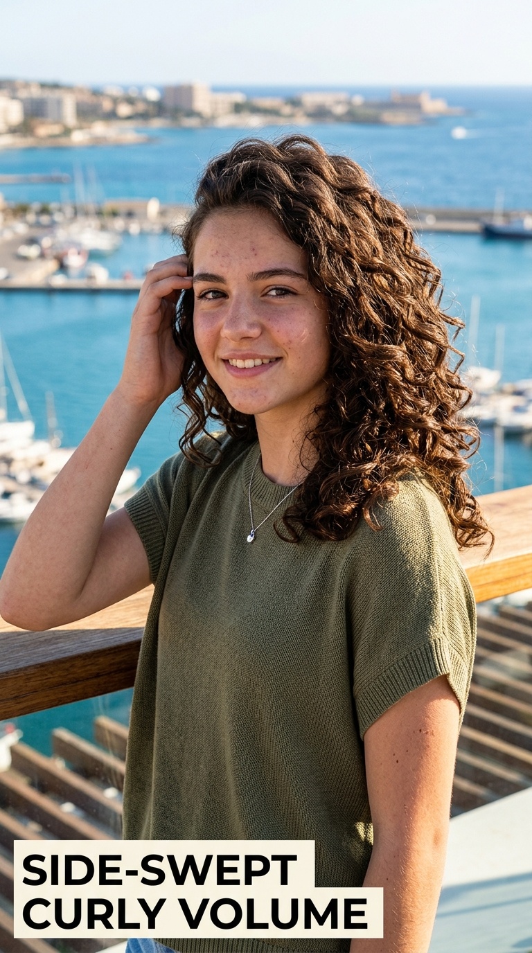 Side-Swept Curly Volume