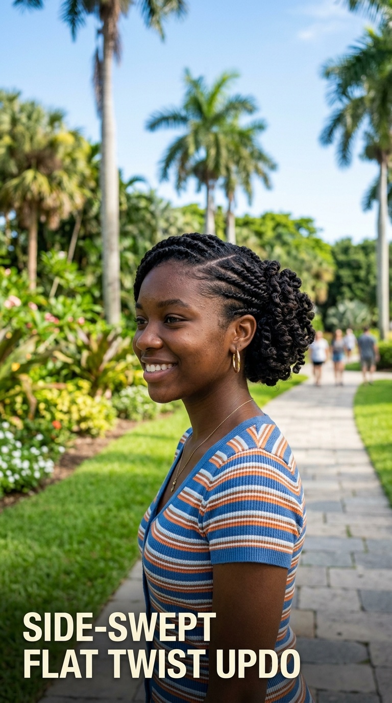 Side-Swept Flat Twist Updo