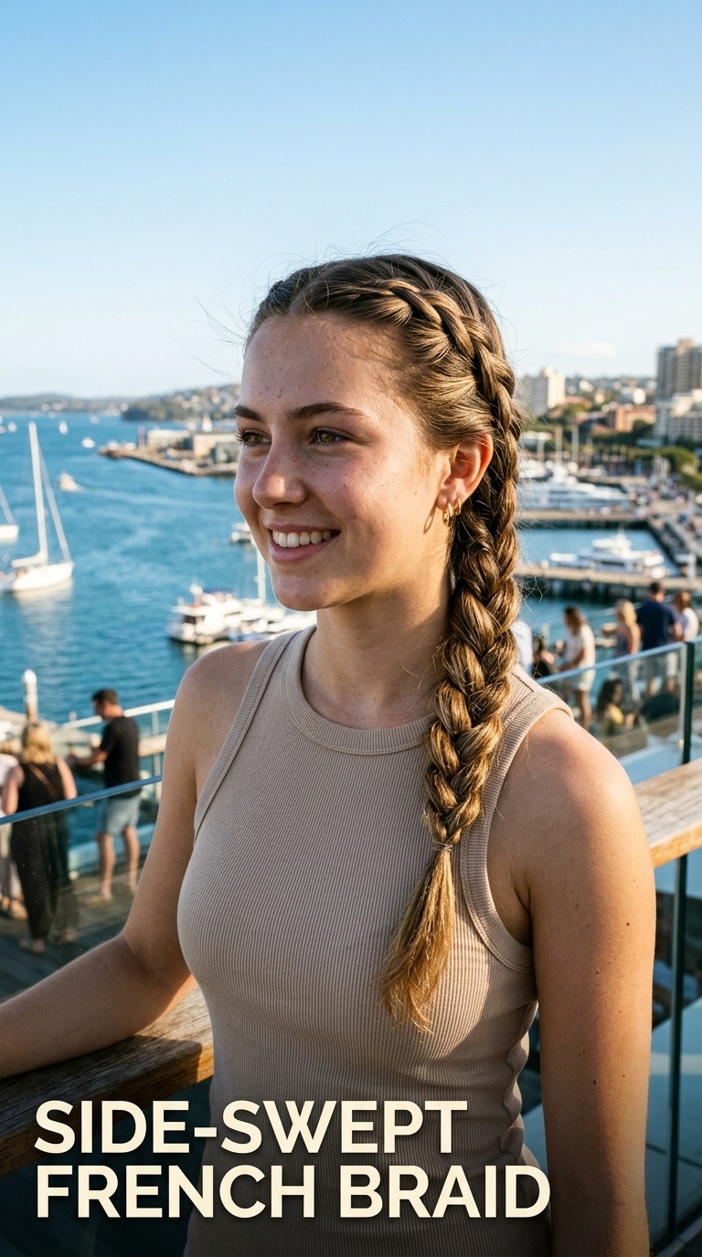 Side-Swept French Braid
