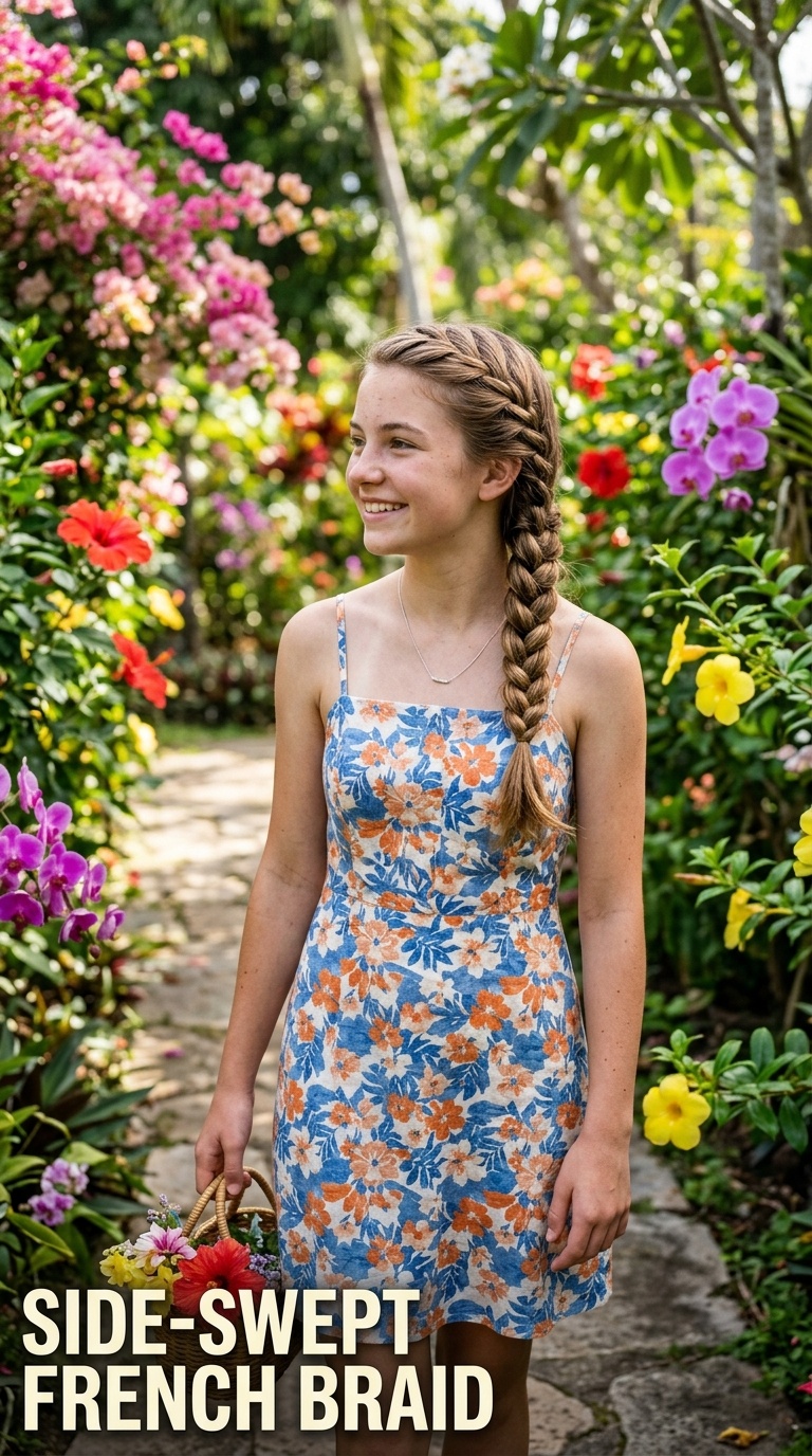 Side-Swept French Braid