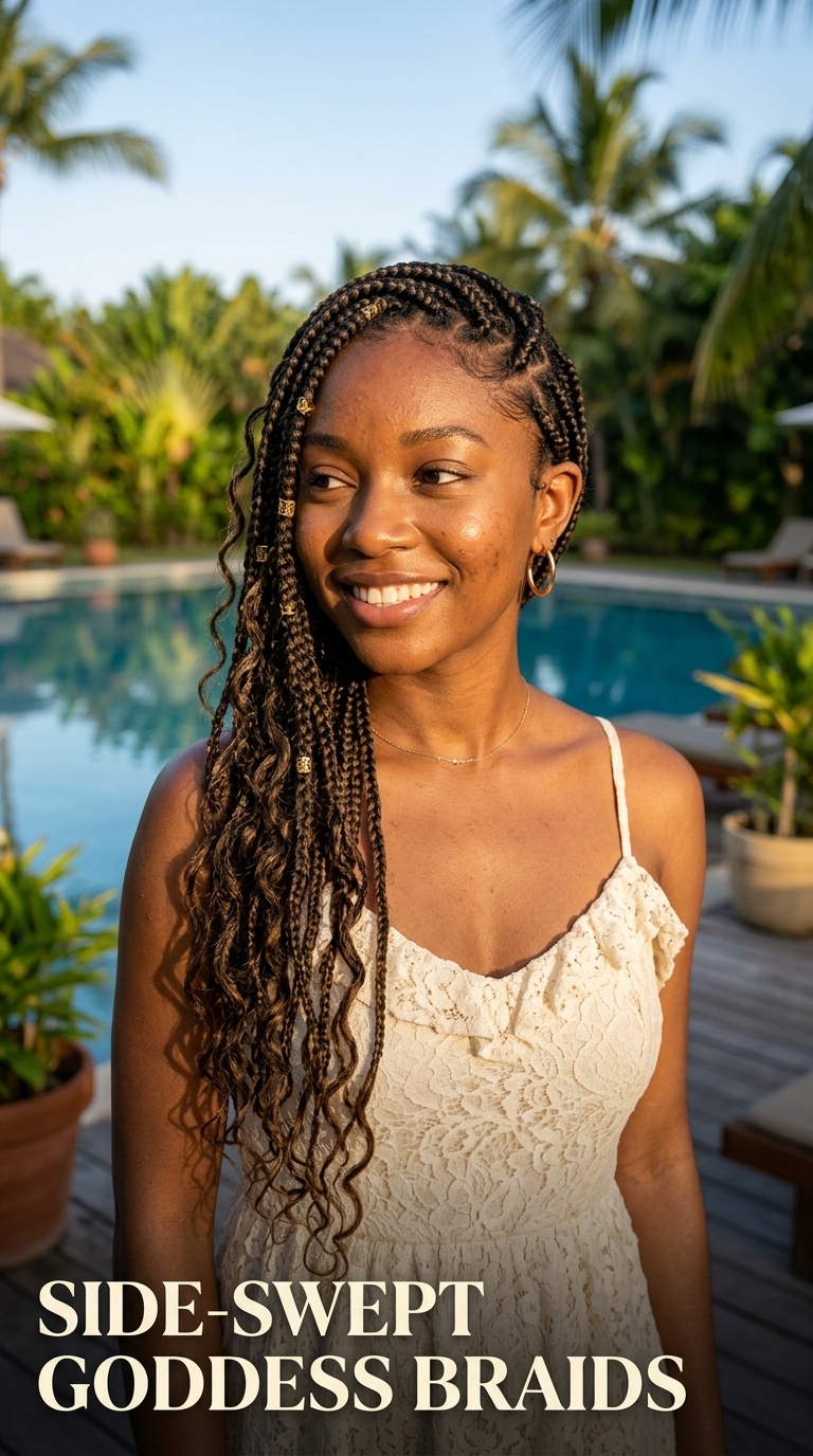 Side-Swept Goddess Braids