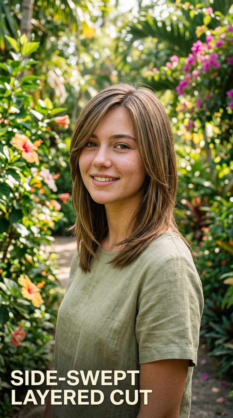 Side-Swept Layered Cut