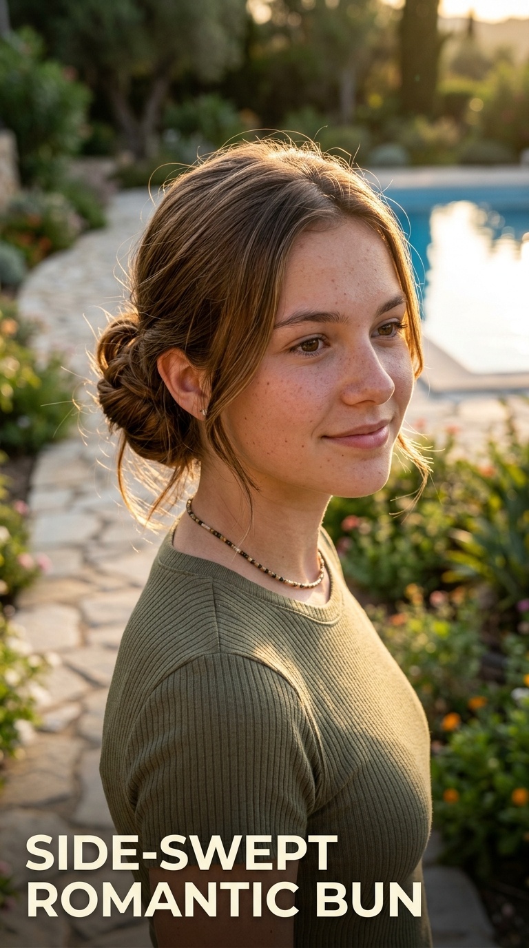 Side-Swept Romantic Bun