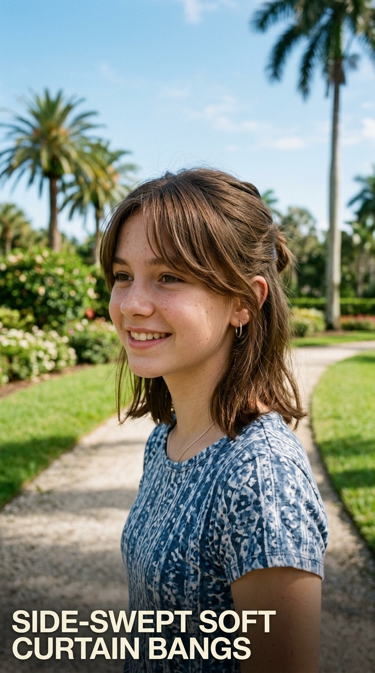 Side-Swept Soft Curtain Bangs