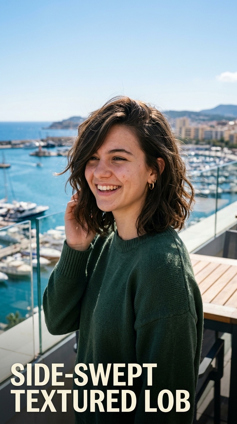 Side-Swept Textured Lob