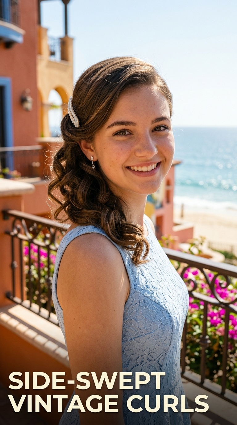 Side-Swept Vintage Curls