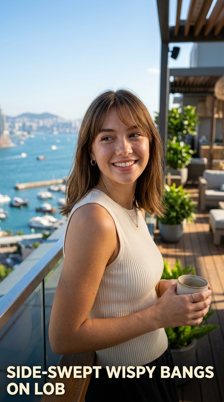 Side-Swept Wispy Bangs on Lob