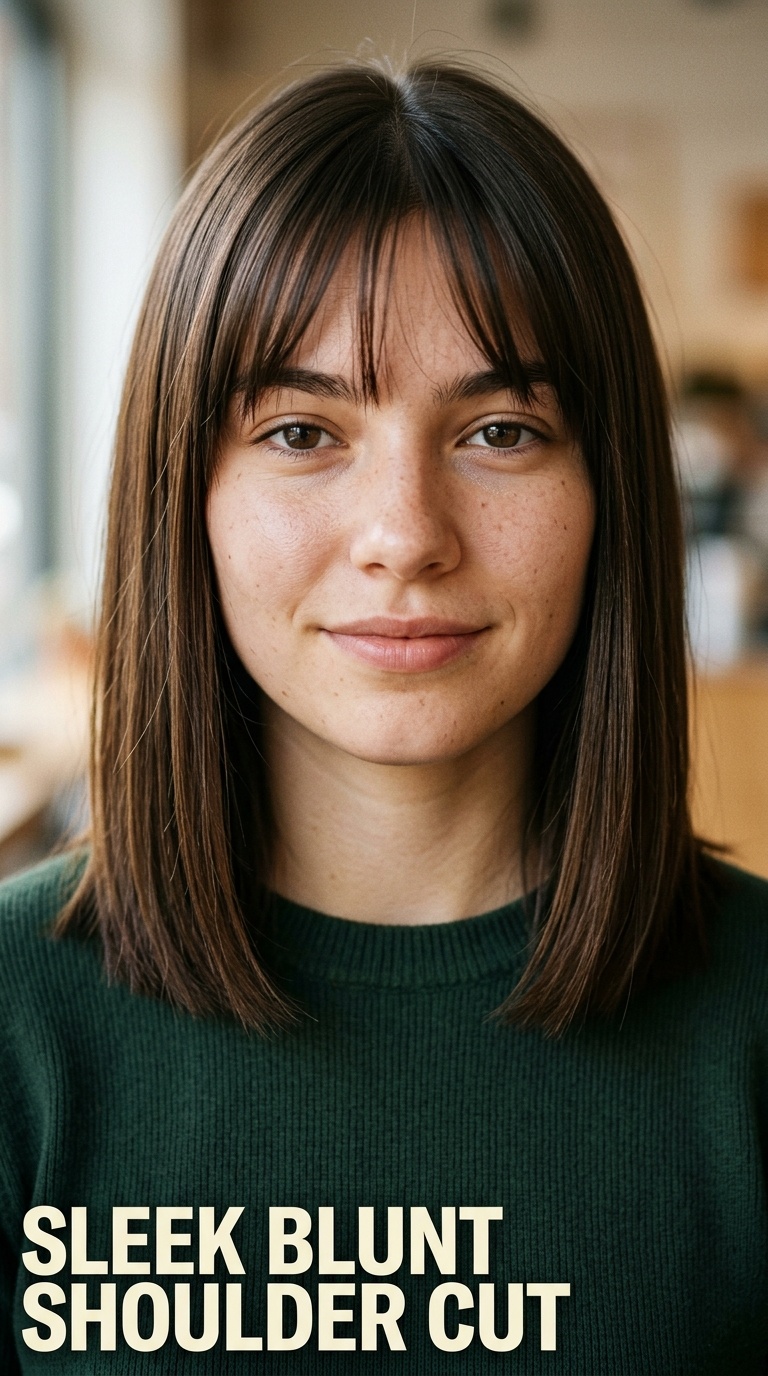 Sleek Blunt Shoulder Cut