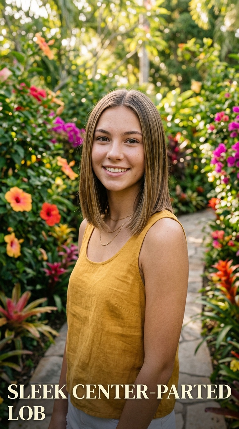Sleek Center-Parted Lob