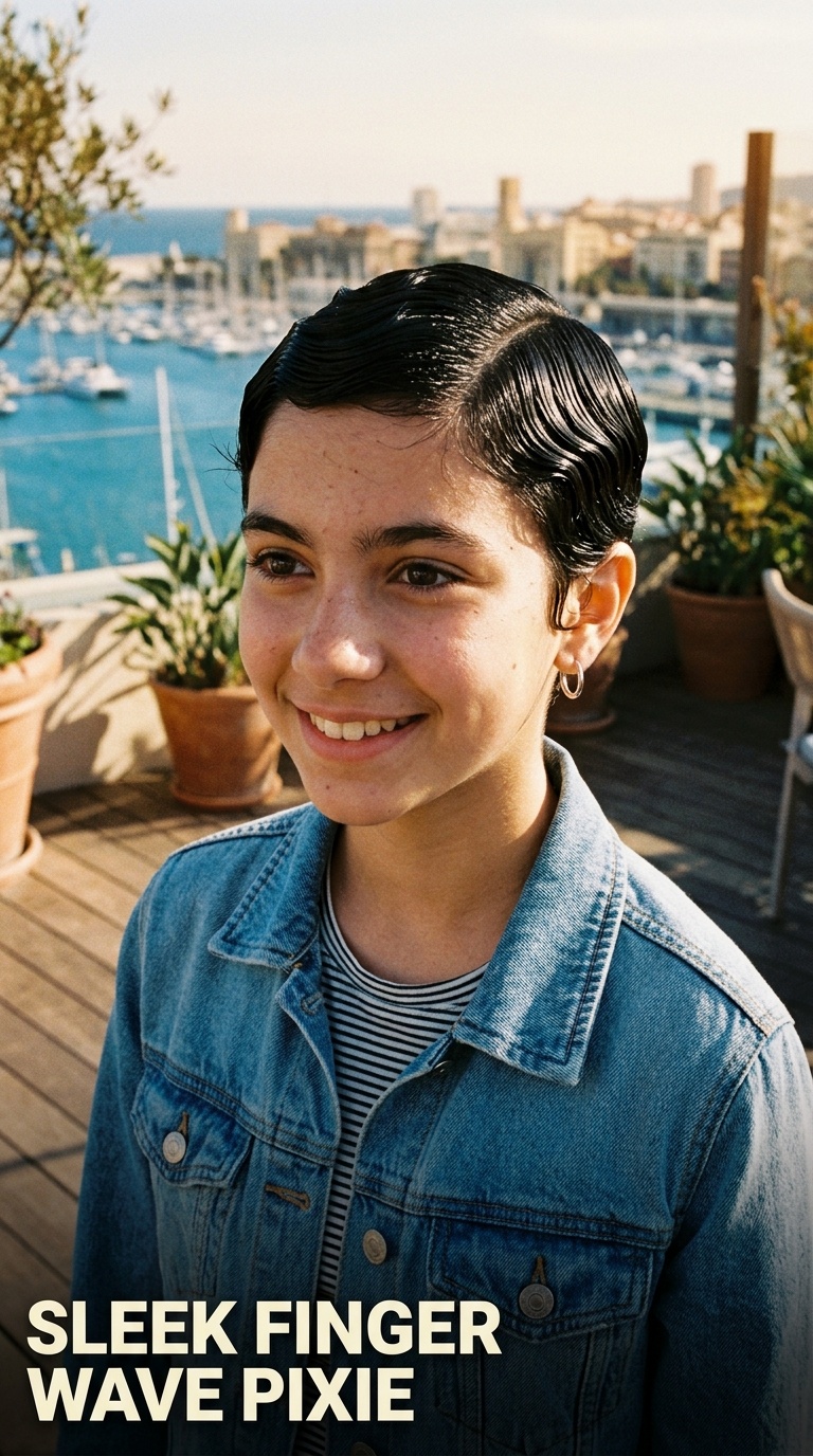 Sleek Finger Wave Pixie