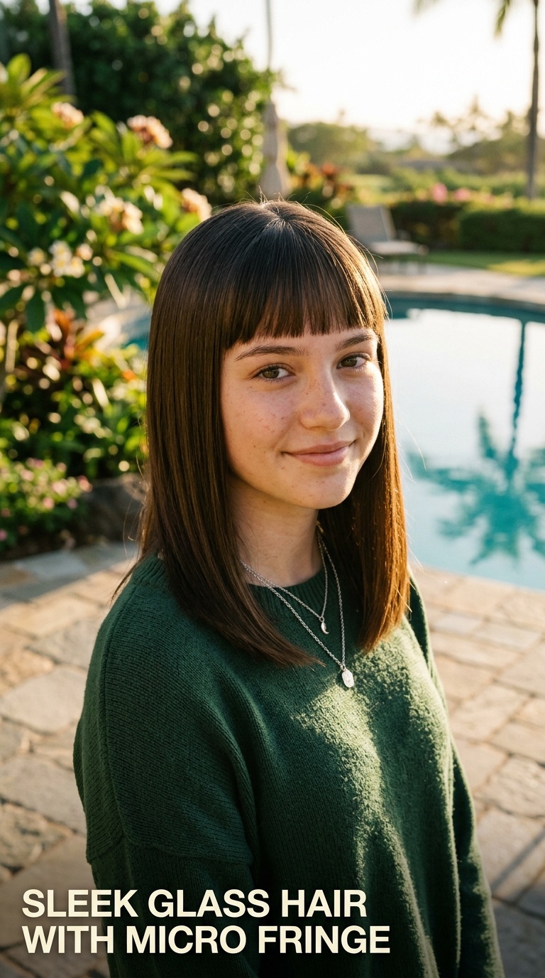 Sleek Glass Hair with Micro Fringe