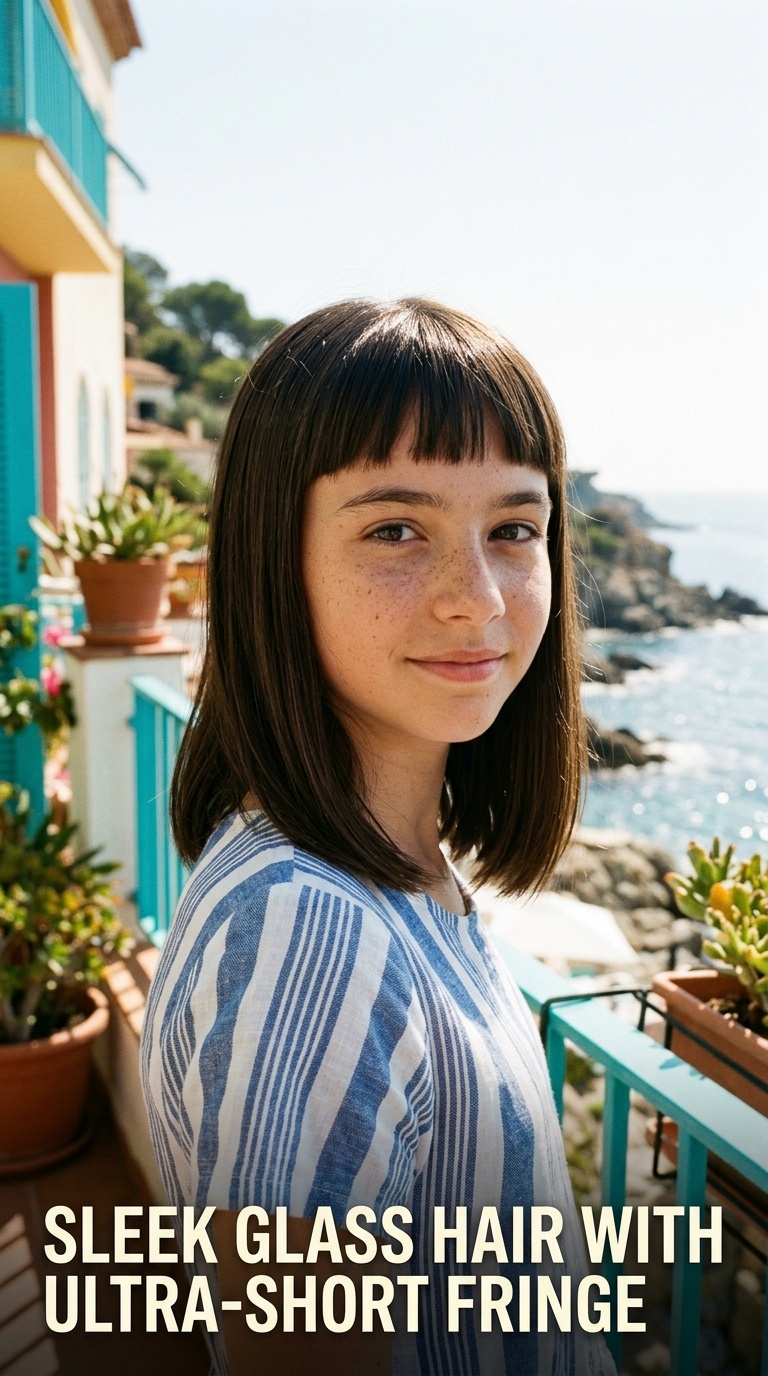 Sleek Glass Hair with Ultra-Short Fringe