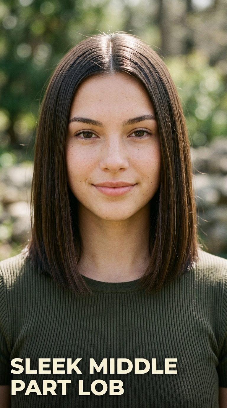 Sleek Middle Part Lob