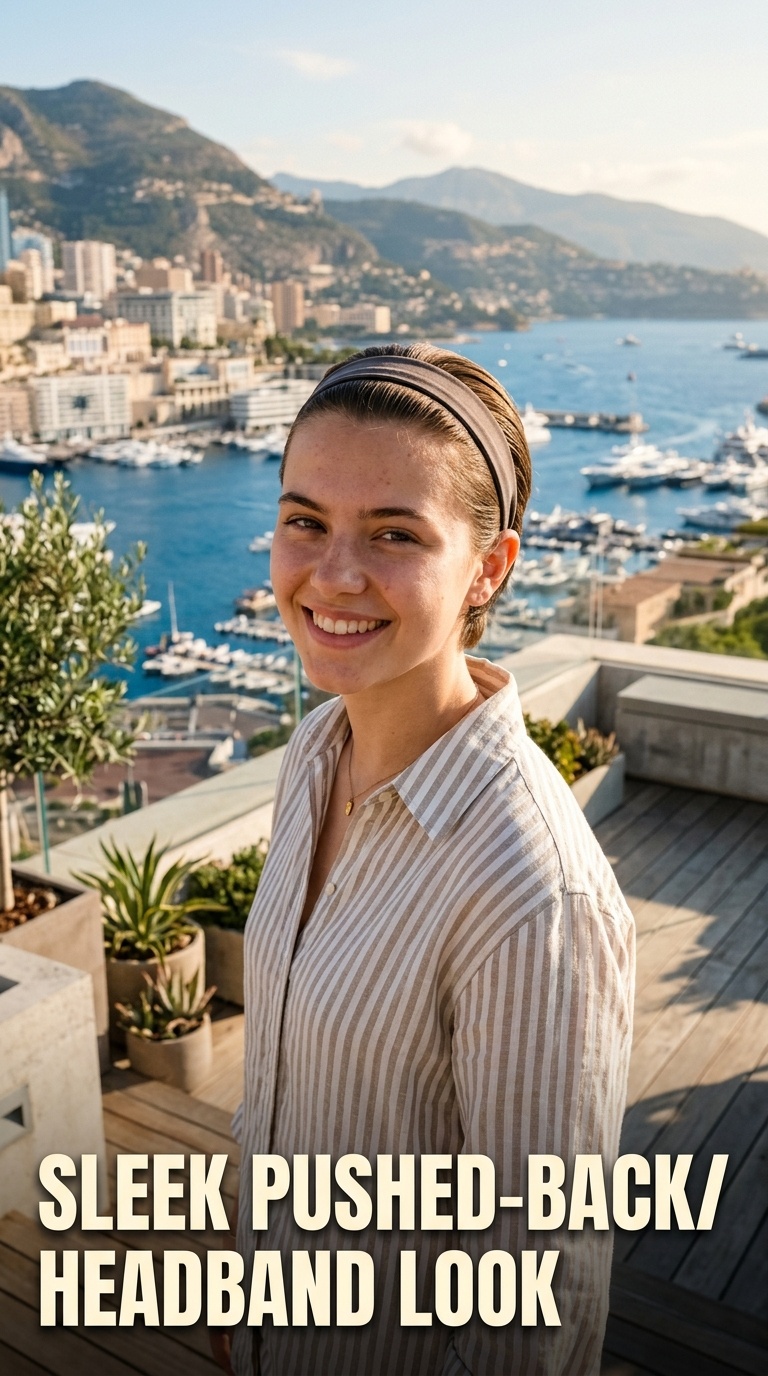 Sleek Pushed-Back Headband Look