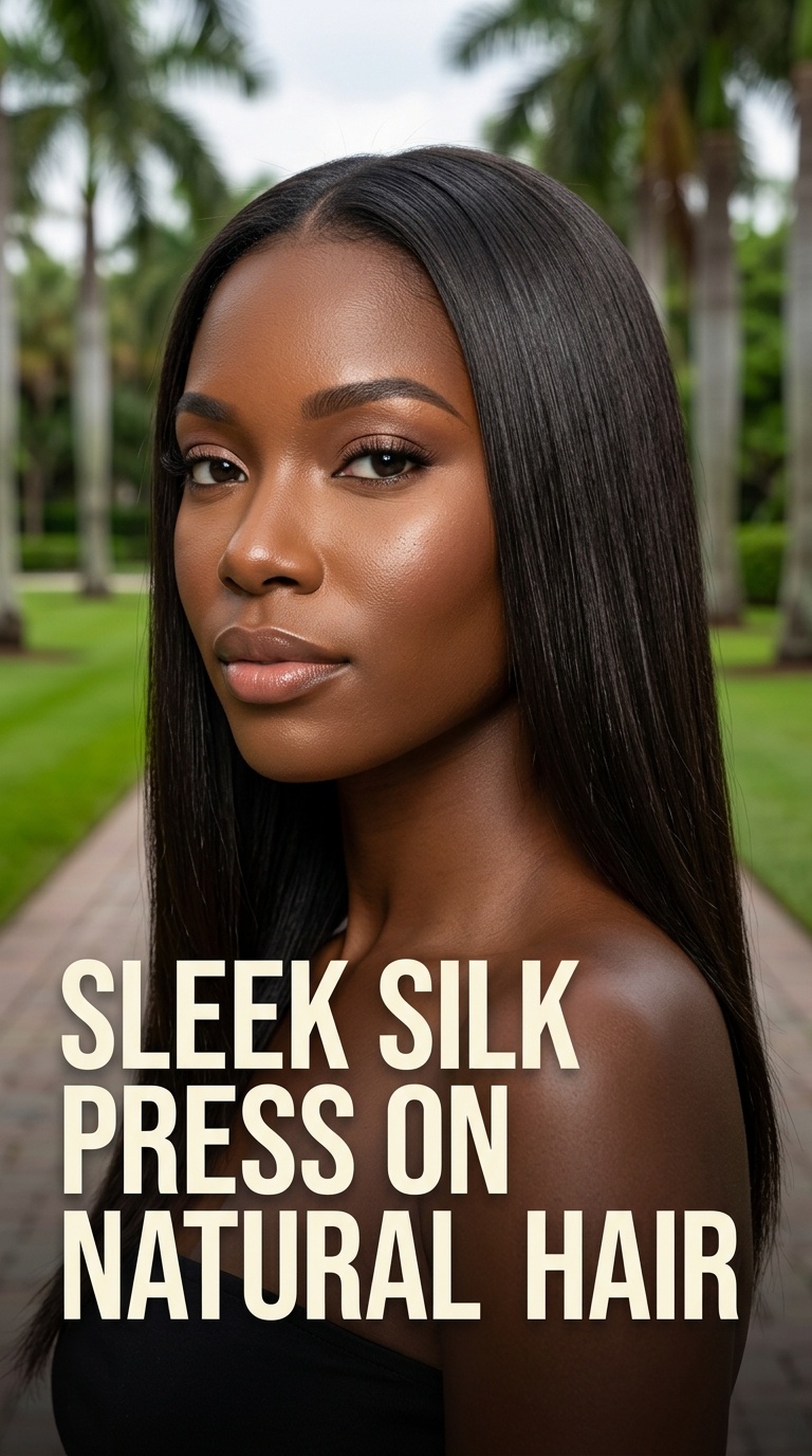 Sleek Silk Press on Natural Hair