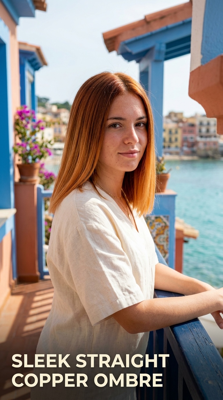 Sleek Straight Copper Ombre