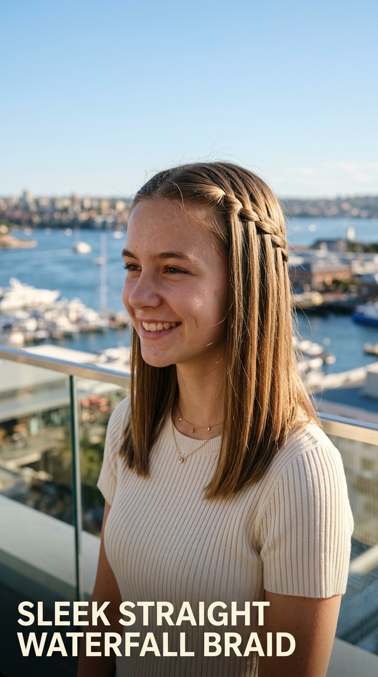 Sleek Straight Waterfall Braid