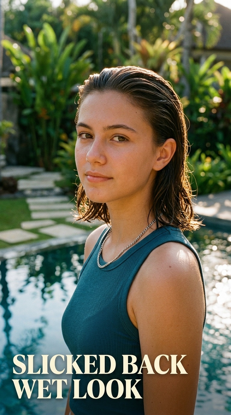 Slicked Back Wet Look